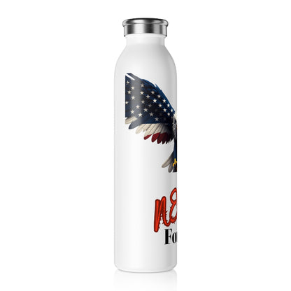 Never Forget Patriotic Eagle on a 20oz Stainless Steel Water Bottle