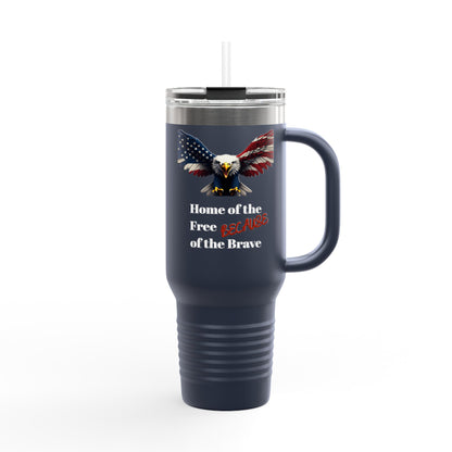Home Of The Free Patriotic Eagle on a 40oz tumbler
