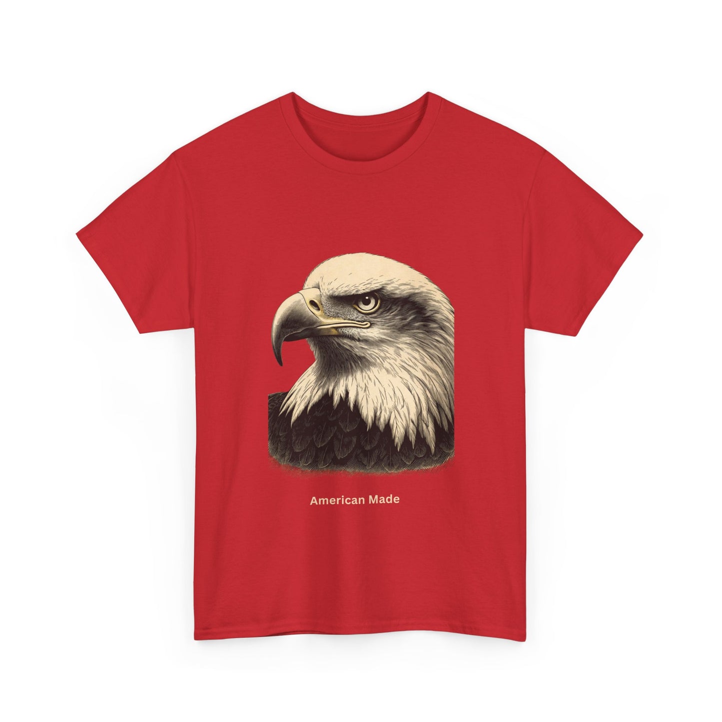 Engraved Eagle - American Made - muted text on the bottom of a Heavyweight T-shirt