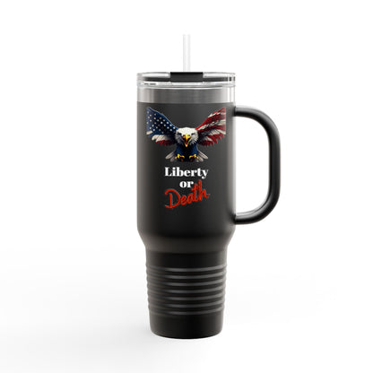 Liberty Or Death Patriotic Eagle on a 40oz tumbler
