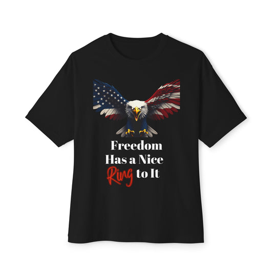 Freedom Has A Nice Ring To It Patriotic Eagle on a Premium Tee
