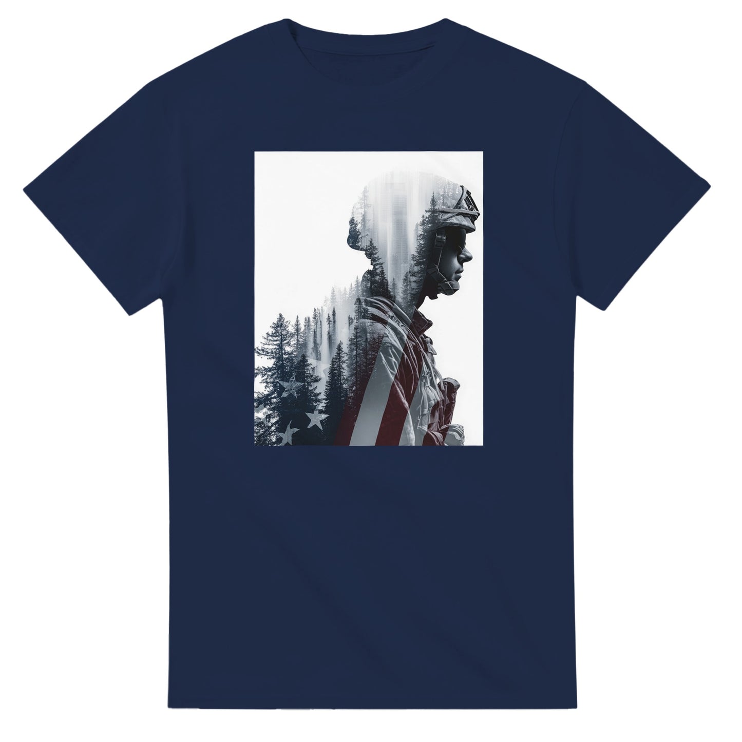 Patriotic Spirit Double Exposure on a heavyweight t-shirt