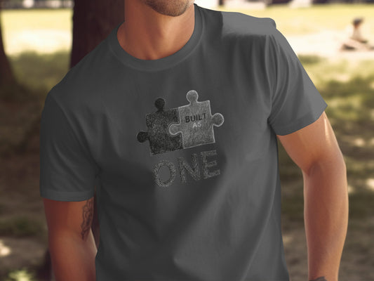 Built As One Puzzle Piece Graphic Shirt