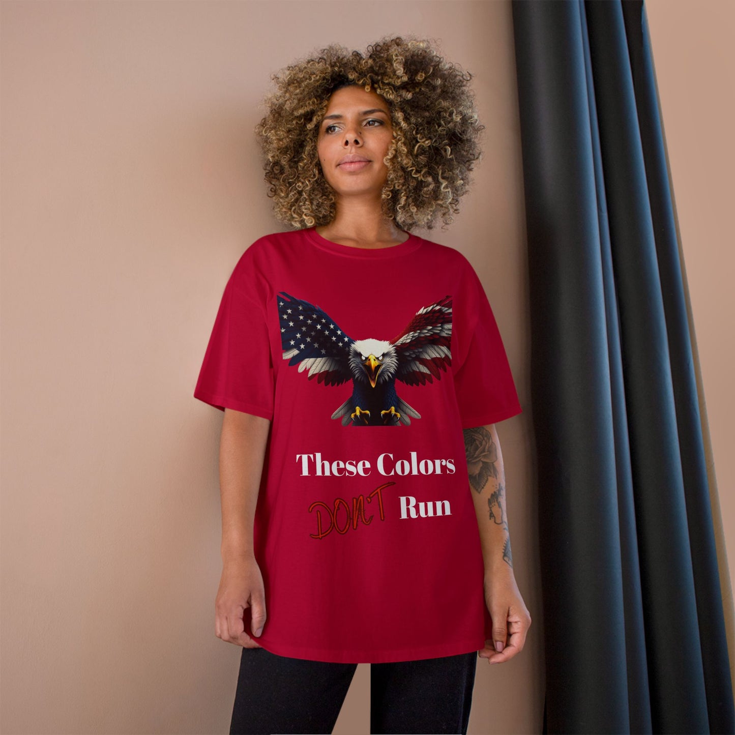 These Colors Don't Run Patriotic Eagle on a Champion T-shirt