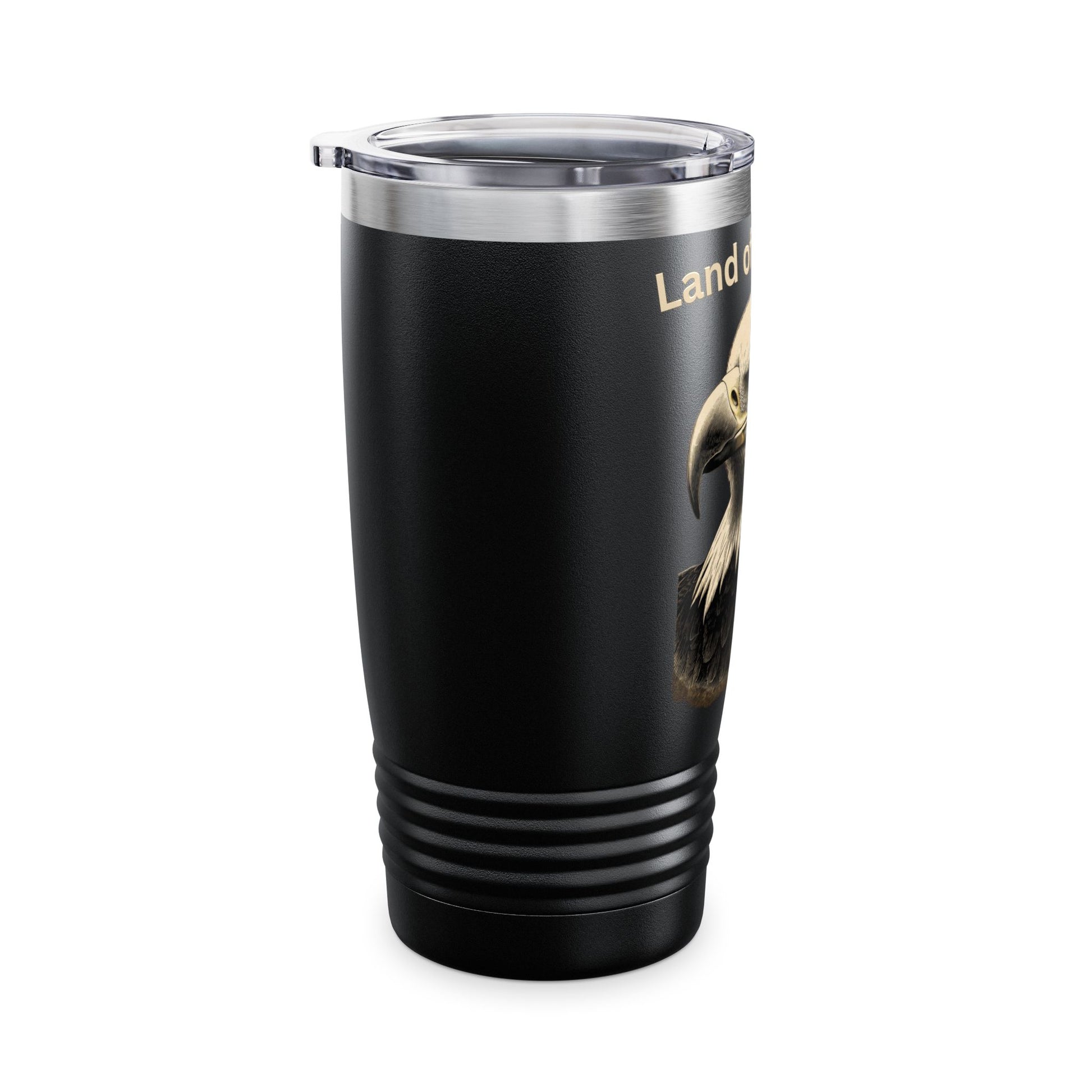 Land of the Free text at the top of a 20oz Insulated Tumbler