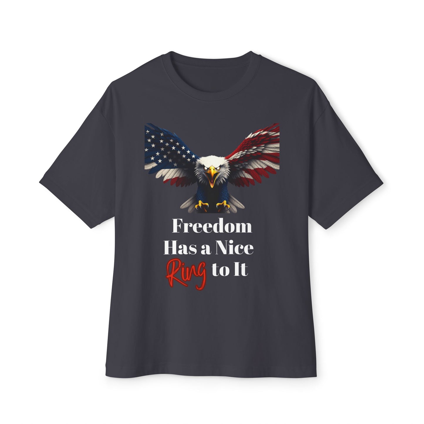 Freedom Has A Nice Ring To It Patriotic Eagle on a Premium Tee