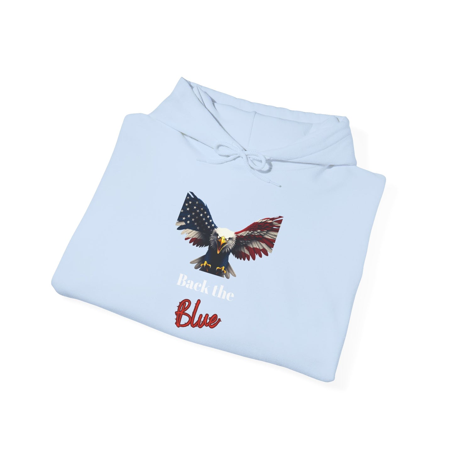 Back The Blue Patriotic Eagle on a Pullover Hoodie