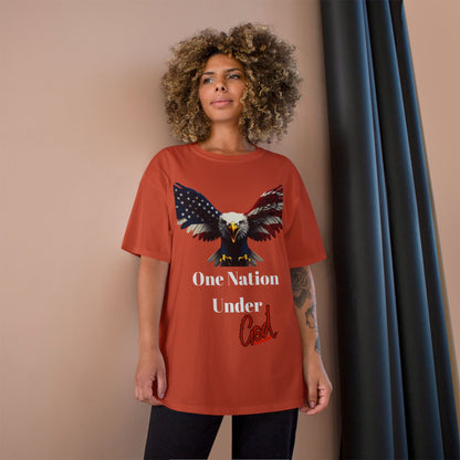 One Nation Under God Patriotic Eagle on a Champion T-shirt