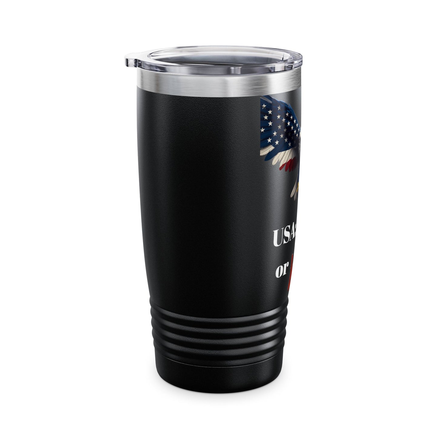 USA Love It Or Leave It Patriotic Eagle on a 20oz Insulated Tumbler