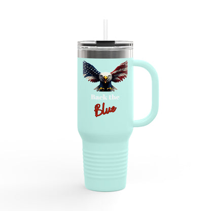 Back The Blue Patriotic Eagle on 40oz tumbler