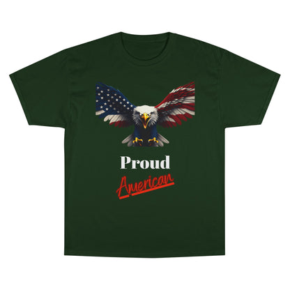 Proud American Patriotic Eagle on a Champion T-shirt
