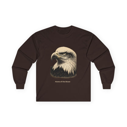 Home of the Brave text on a Long-Sleeve Tee