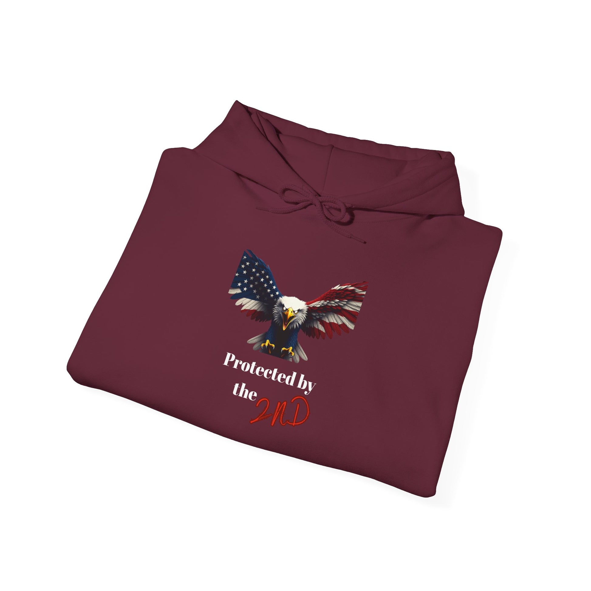 Protected By The 2nd Patriotic Eagle on a Pullover Hoodie