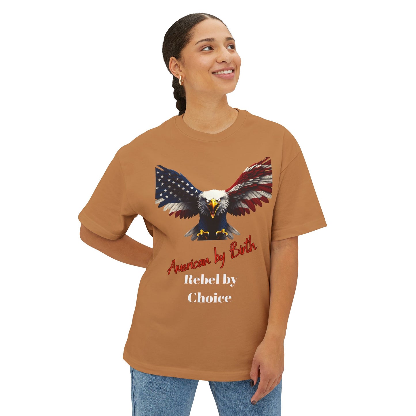 American By Birth Rebel By Choice Patriotic Eagle – Premium Tee