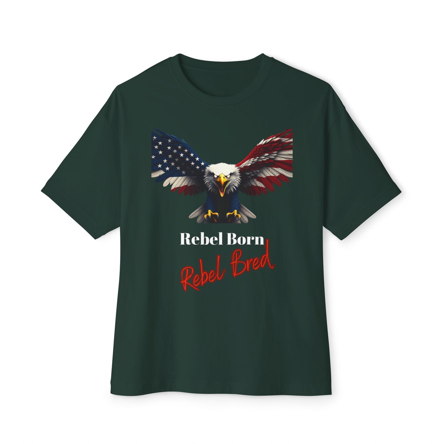 Rebel Born Rebel Bred Patriotic Eagle on a Premium Tee