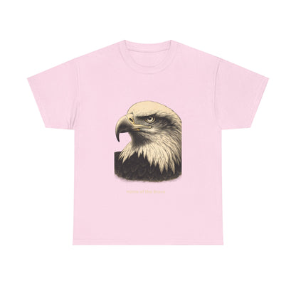 Engraved Eagle - Home of the Brave - muted text on the bottom of a Heavyweight T-shirt