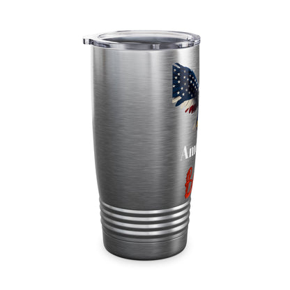 American Badass Patriotic Eagle on a 20oz Insulated Tumbler