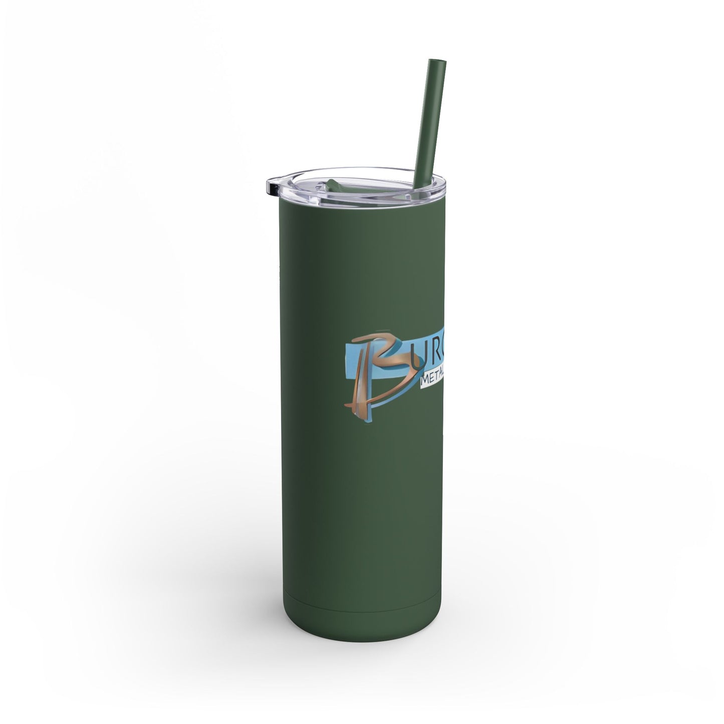Burghardt Metal Fabricating, Inc., logo on a 20oz Insulated Skinny Tumbler