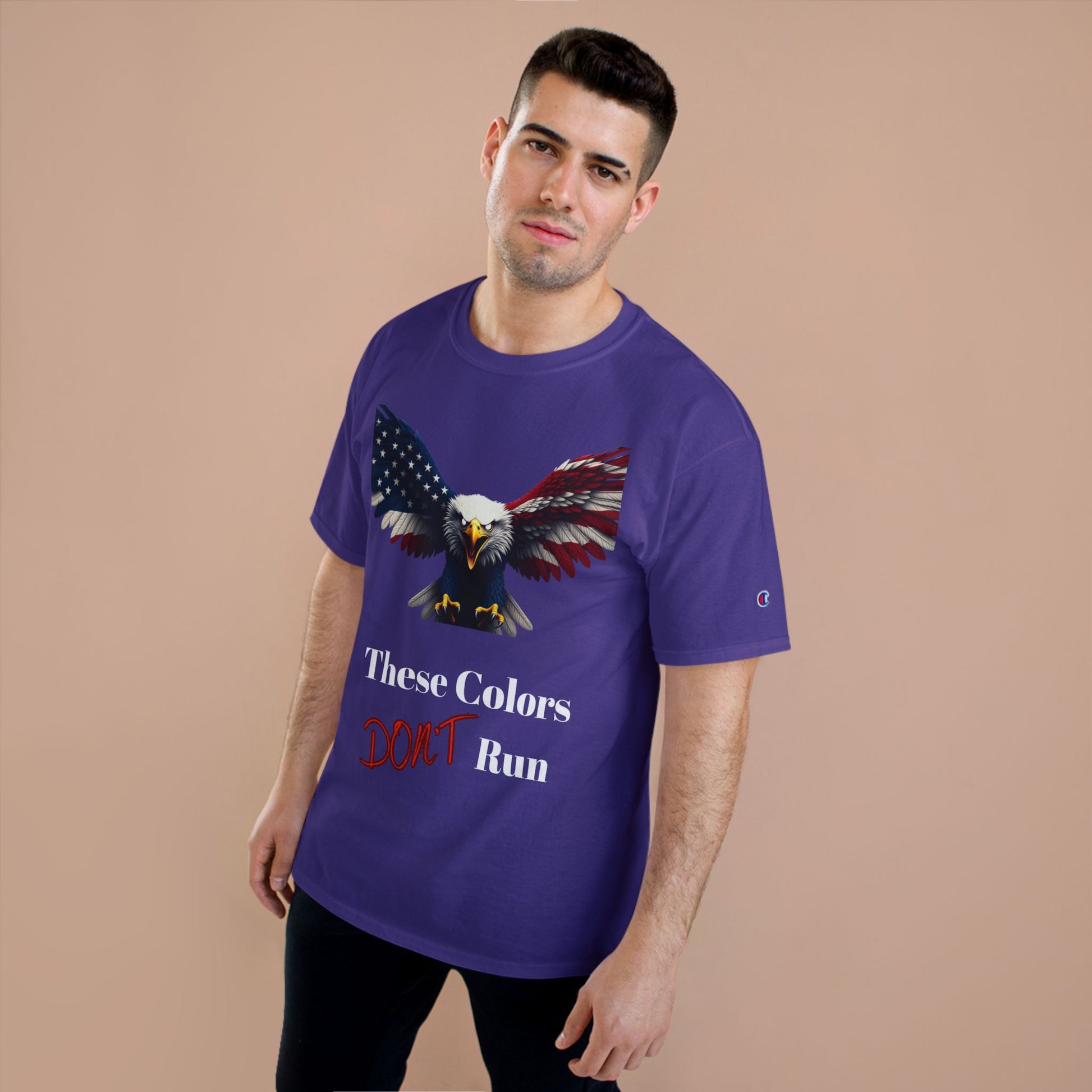 These Colors Don't Run Patriotic Eagle on a Champion T-shirt
