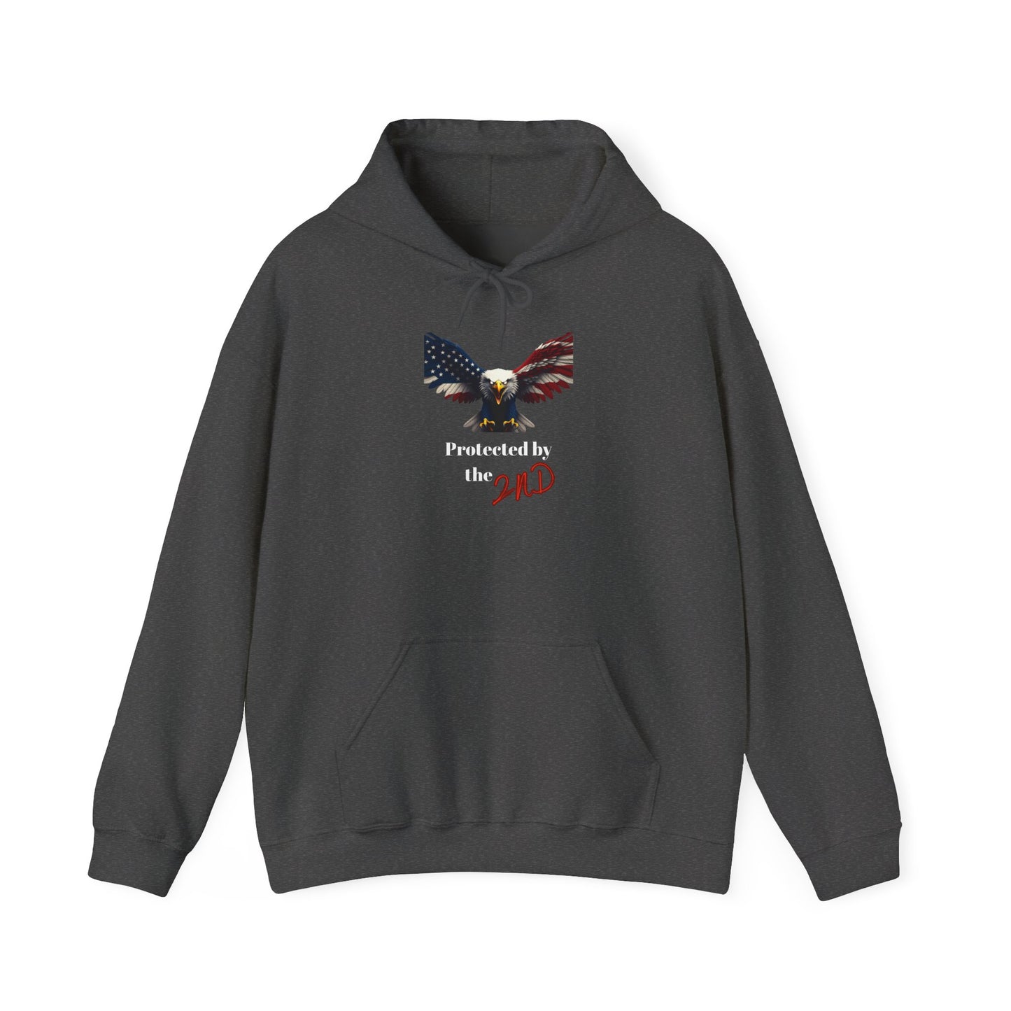 Protected By The 2nd Patriotic Eagle on a Pullover Hoodie