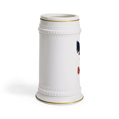Red White & Badass Patriotic Eagle on a 22oz Ceramic Beer Stein