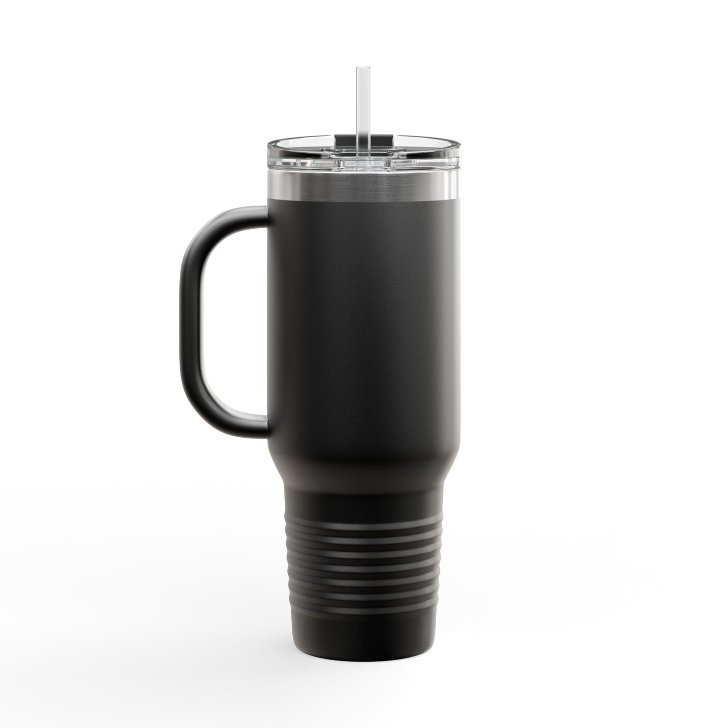 Land of the Free text on the bottom of a  40oz Insulated Travel Mug