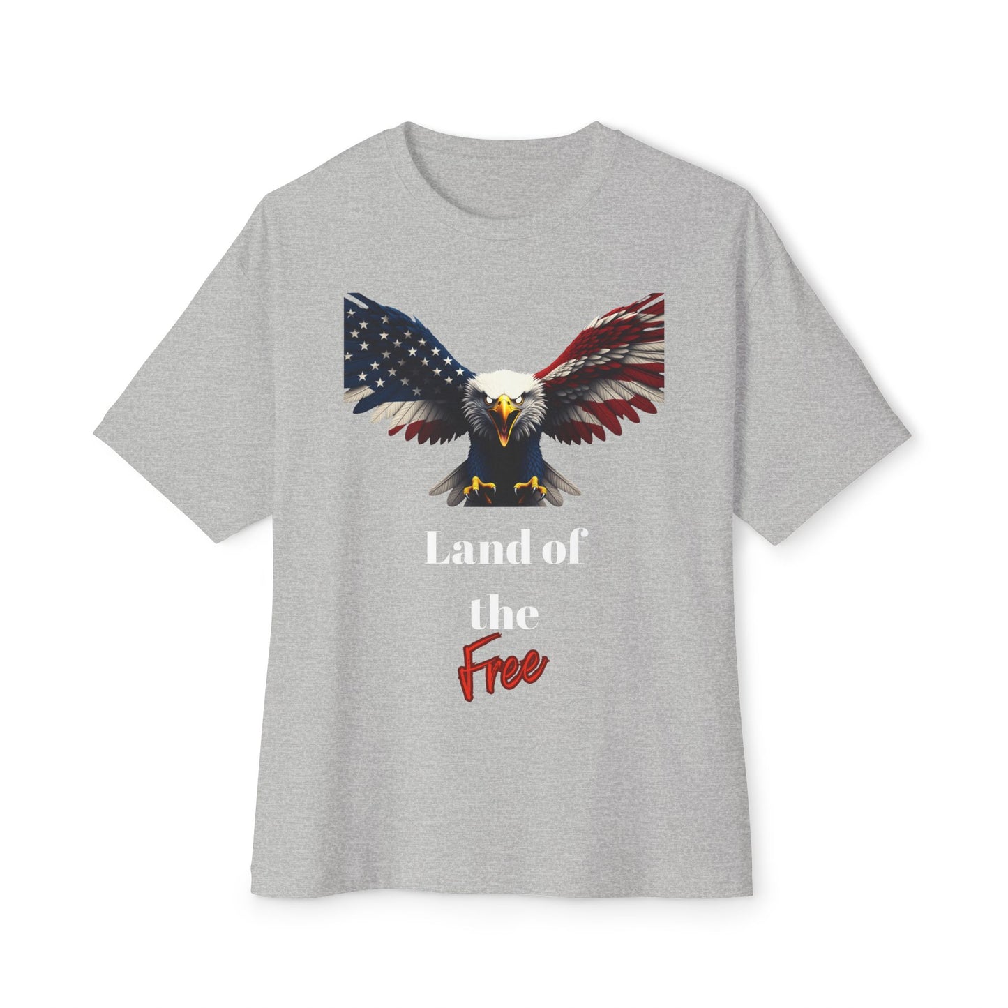 Land Of The Free Patriotic Eagle on a Premium Tee