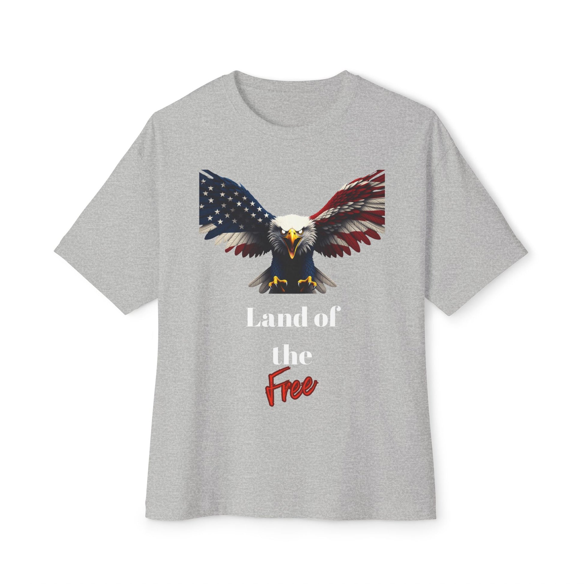 Land Of The Free Patriotic Eagle on a Premium Tee
