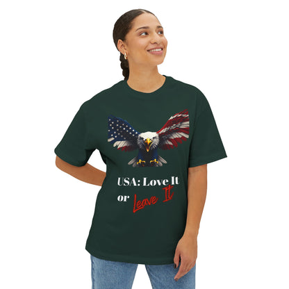 USA Love It Or Leave It Patriotic Eagle on a Premium Tee