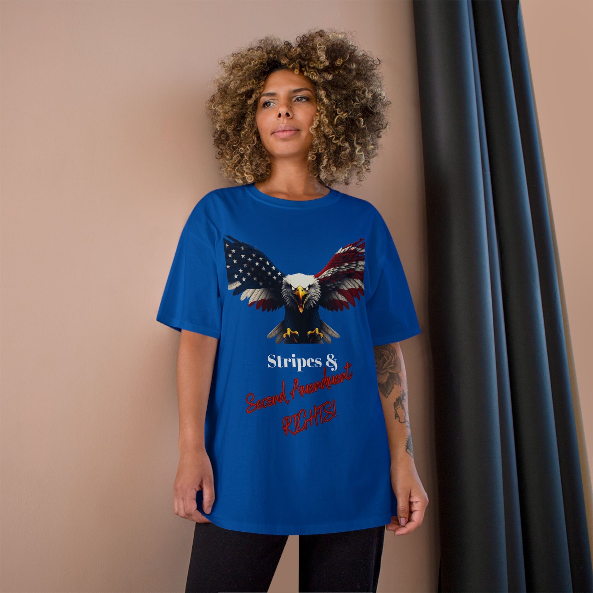 Stars & 2nd Amendment Rights Patriotic Eagle on a Champion T-shirt