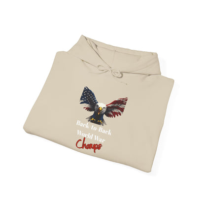 Back-To-Back World War Champs Patriotic Eagle on a Pullover Hoodie