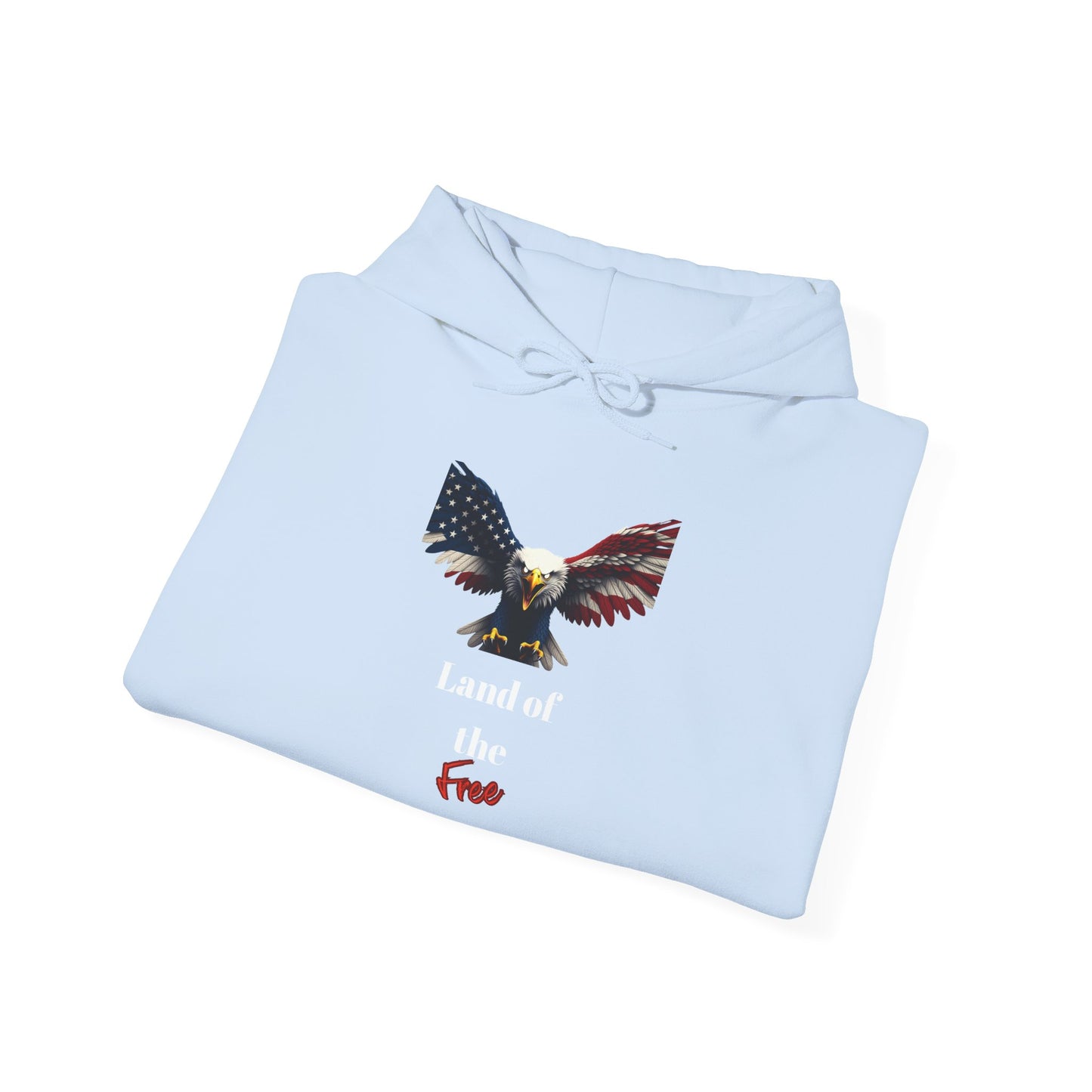 Land Of The Free Patriotic Eagle on a Pullover Hoodie