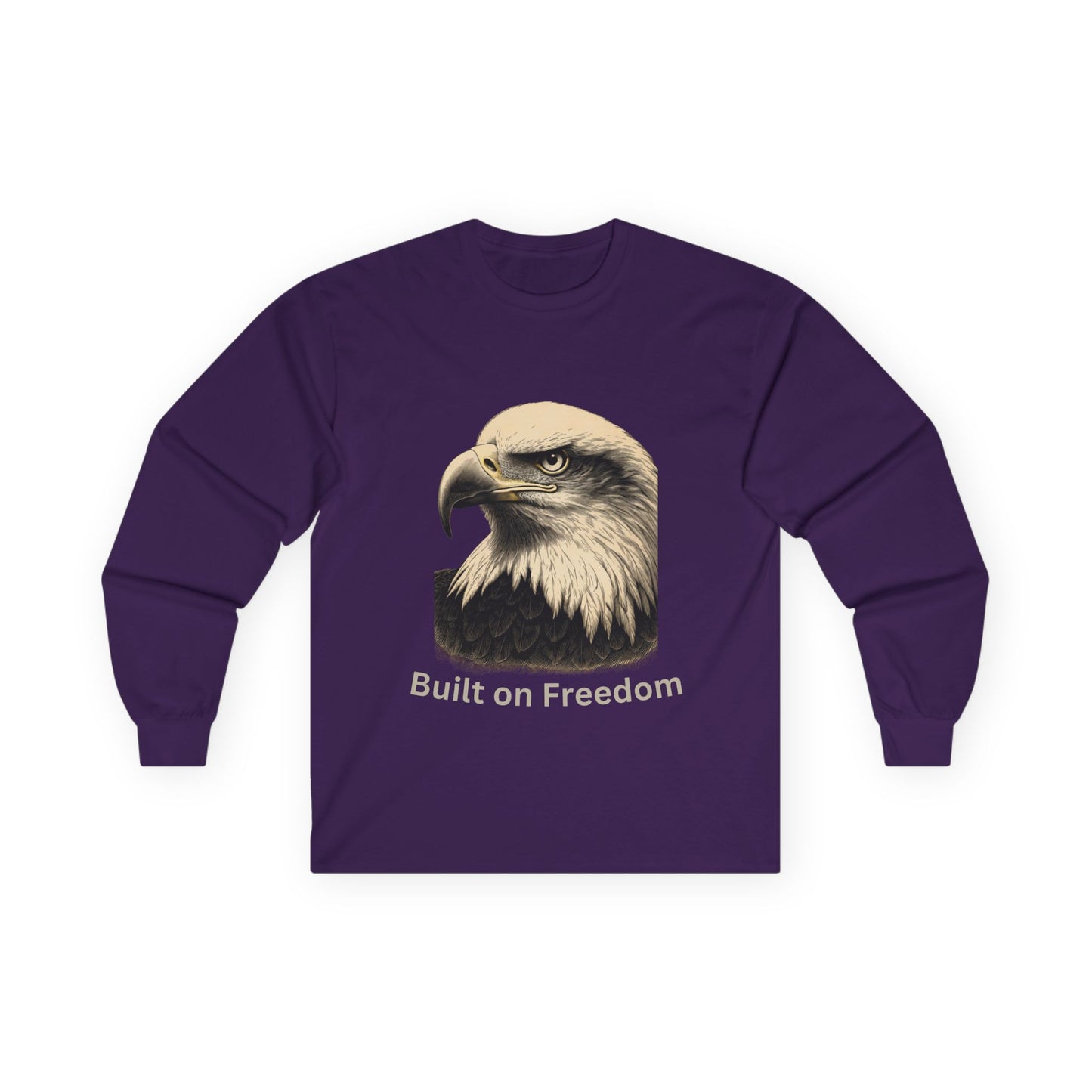 Built of Freedom text on a Long-Sleeve Tee