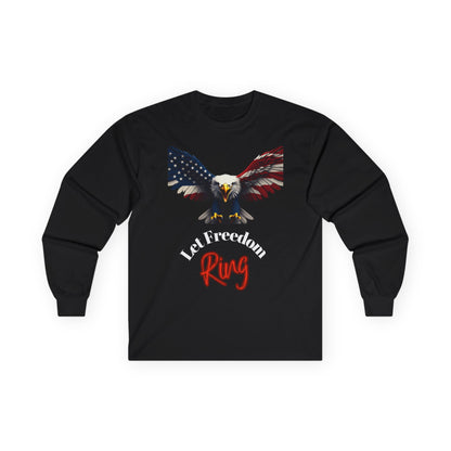 Let Freedom Ring Patriotic Eagle on a long sleeve tee