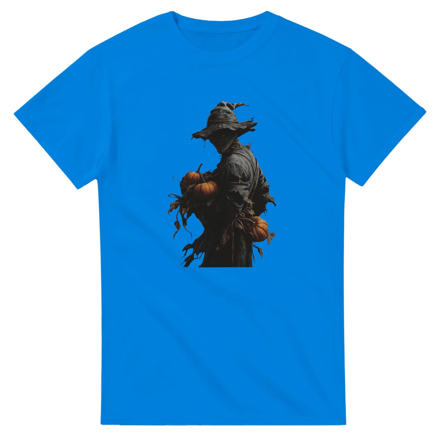 Spooky Pumpkin Scarecrow on a Heavyweight T-shirt