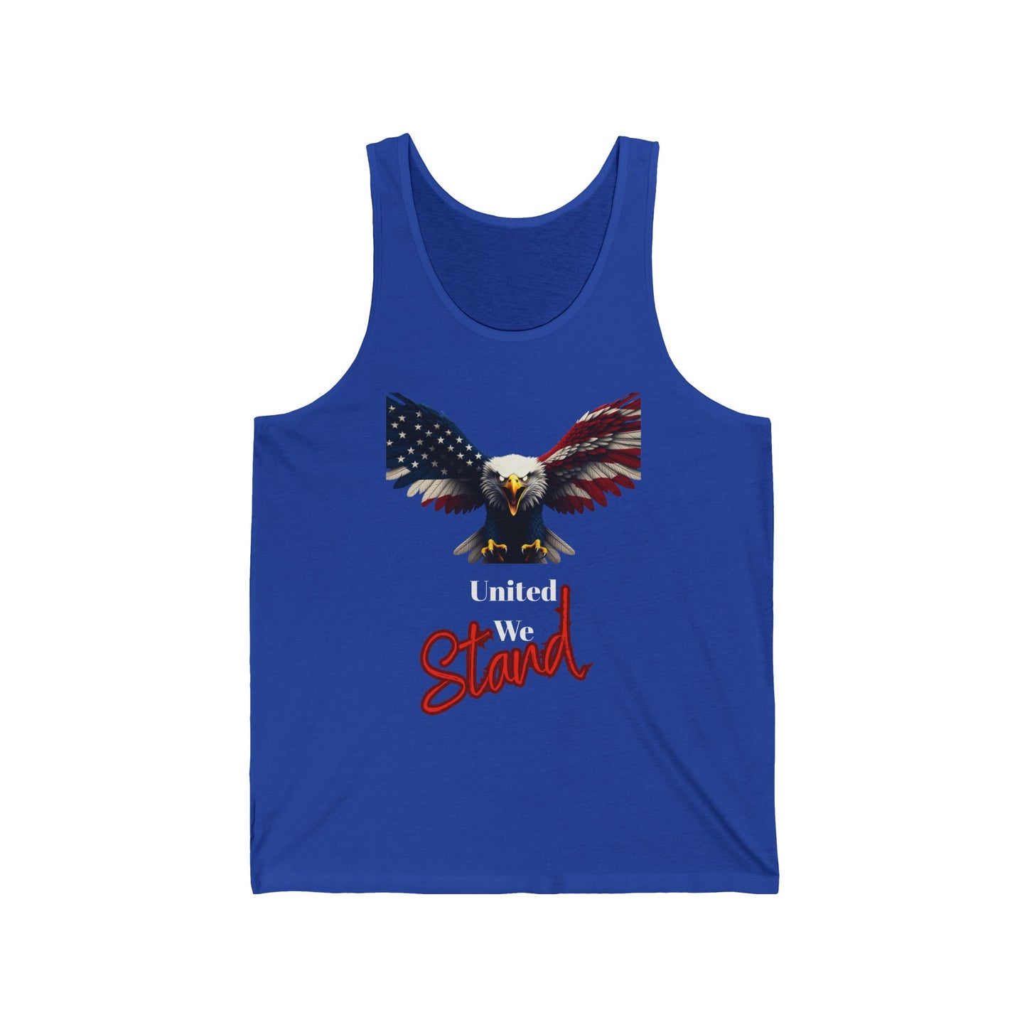 United We Stand Patriotic Eagle on a Premium Tank Top