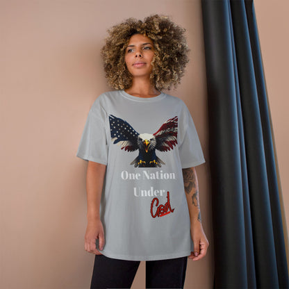 One Nation Under God Patriotic Eagle on a Champion T-shirt