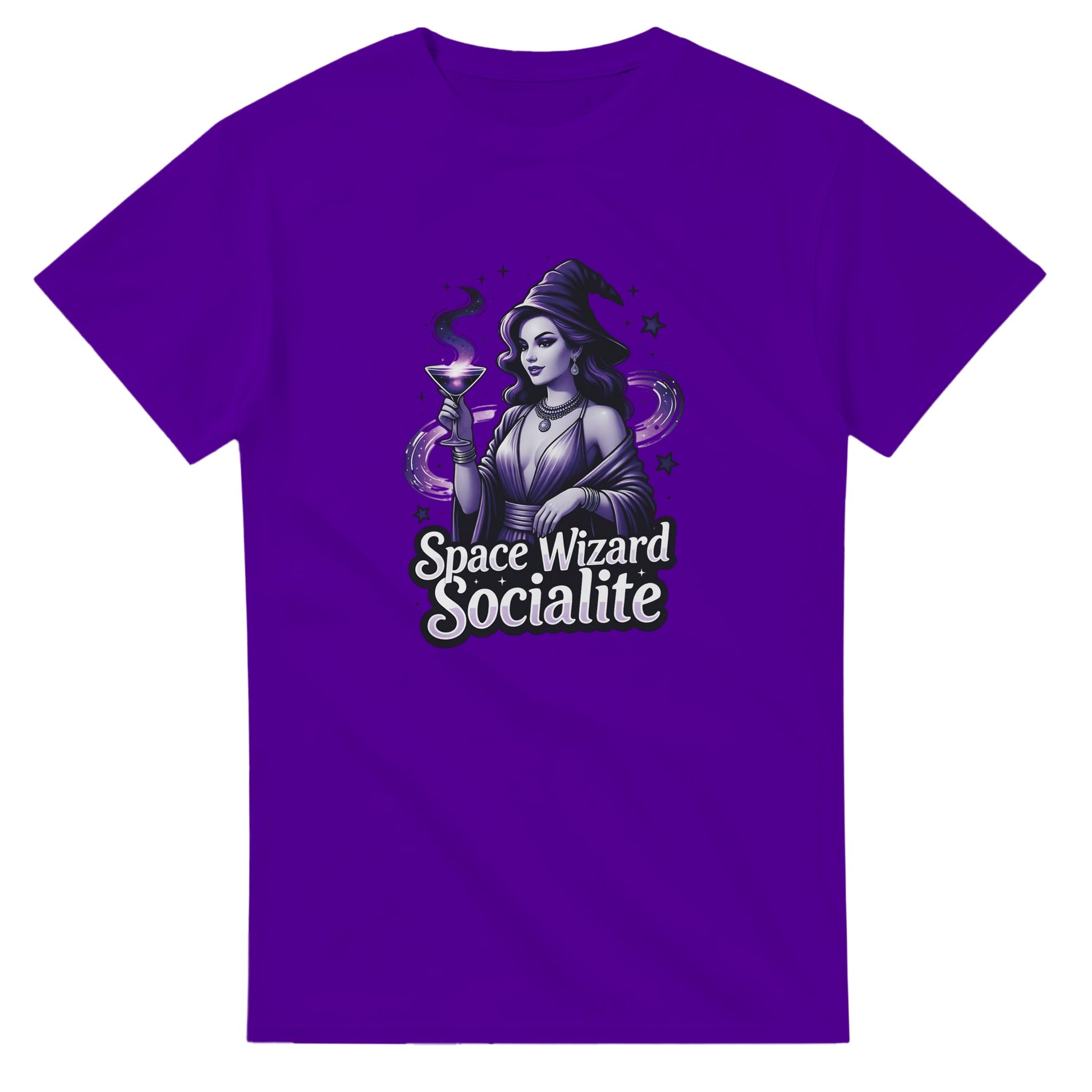 Space Wizard Socialite graphic design on a Heavyweight T-shirt