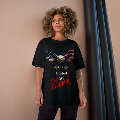 United We Stand Patriotic Eagle on a Champion T-shirt