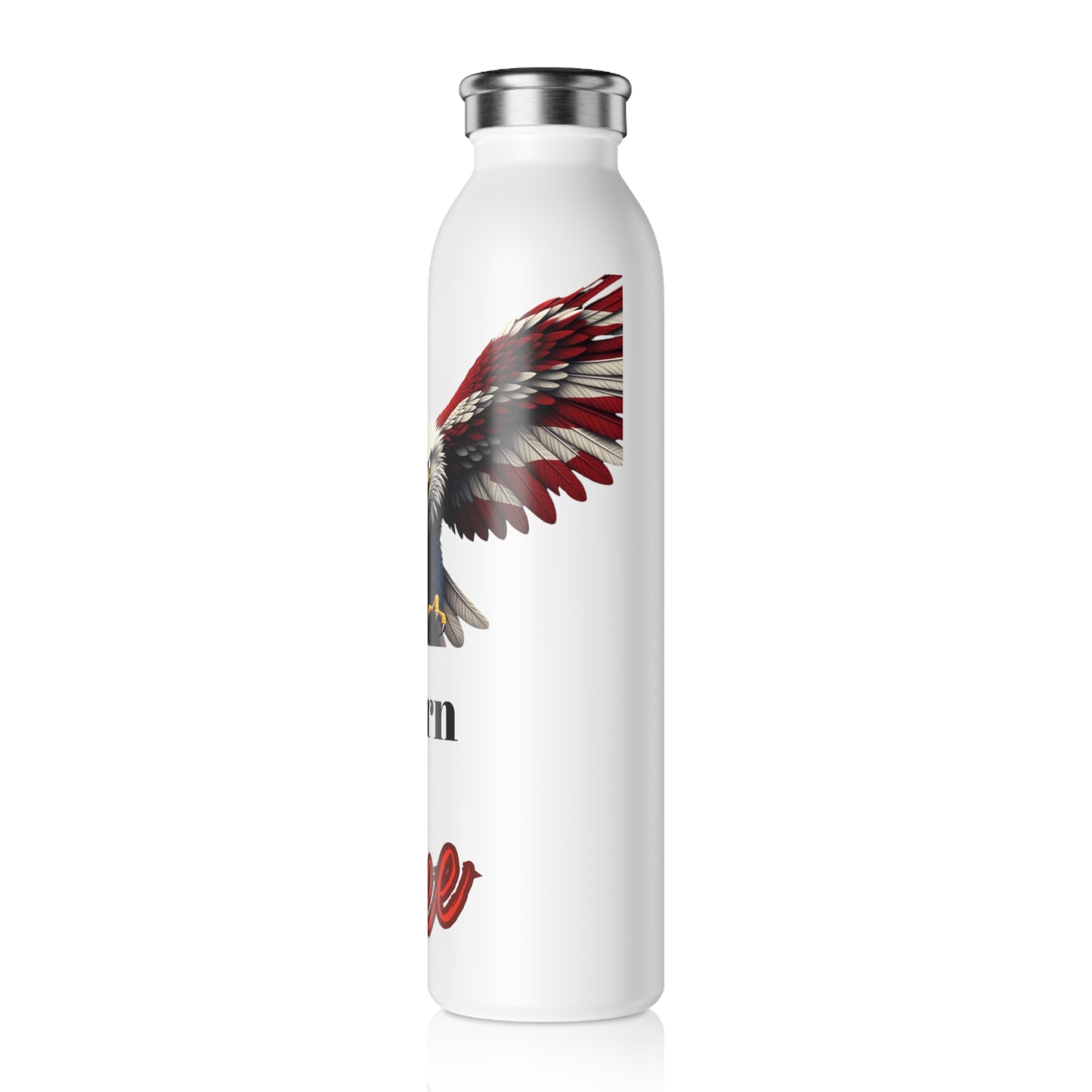 Born Free Patriotic Eagle on a 20oz Stainless Steel Water Bottle