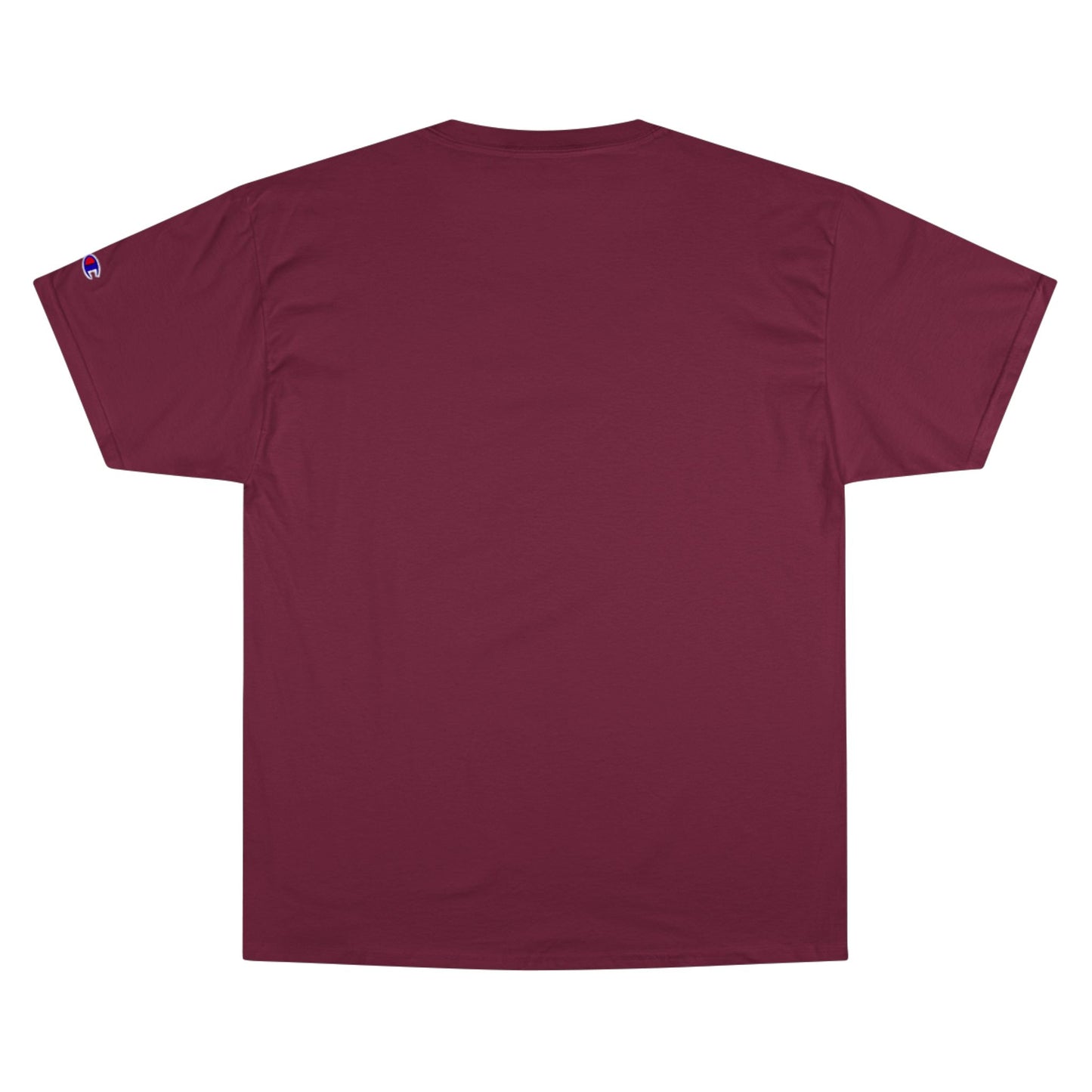 Engraved Eagle - Land of the Free - text on the bottom of a Champion Tee