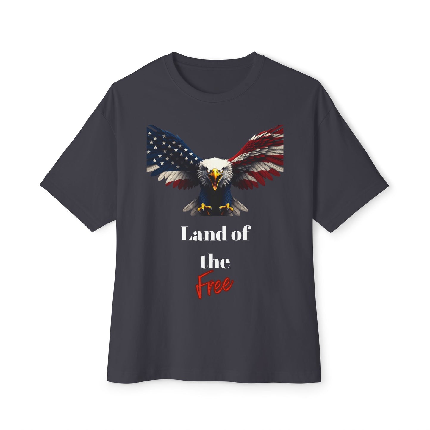 Land Of The Free Patriotic Eagle on a Premium Tee