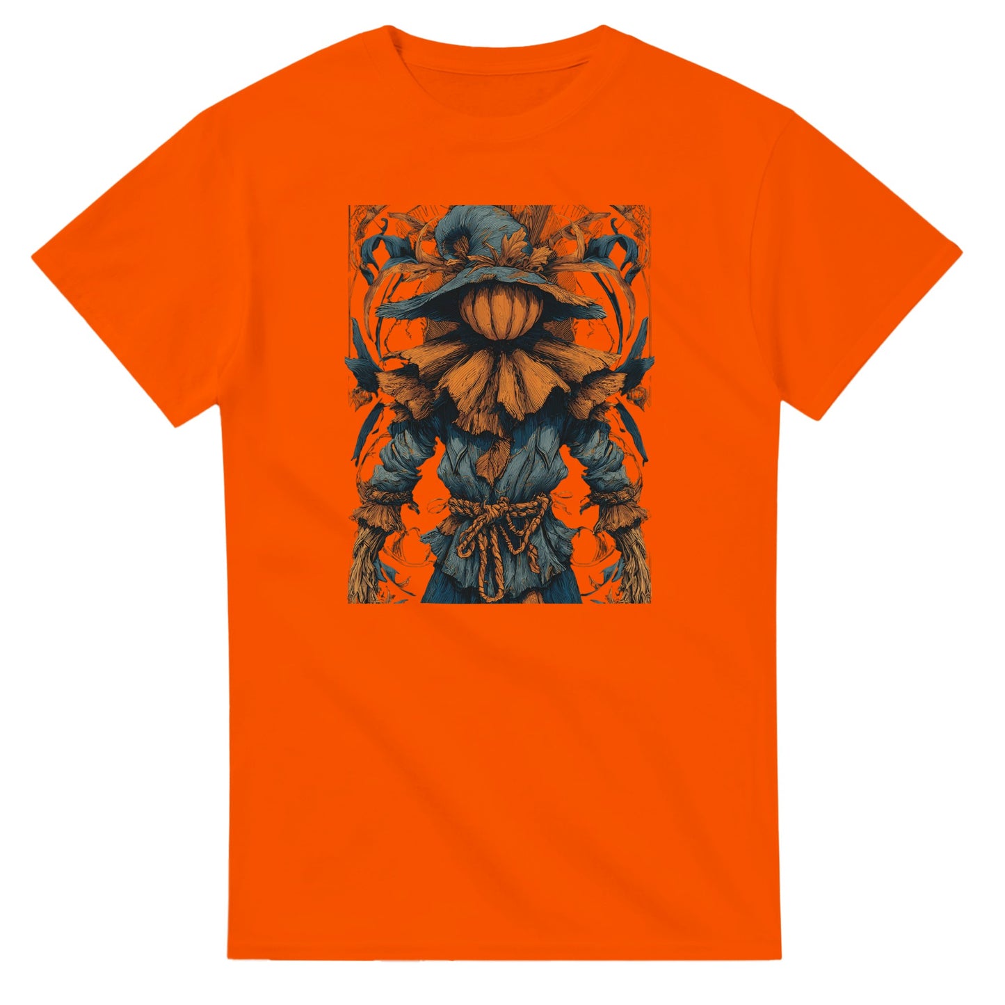 Autumn Harvest Scarecrow on a Heavyweight T-shirt