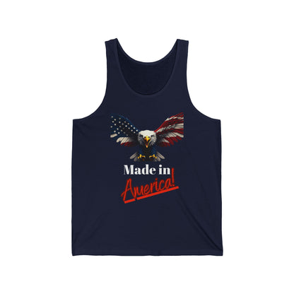 Made In America Patriotic Eagle on a Premium Tank Top