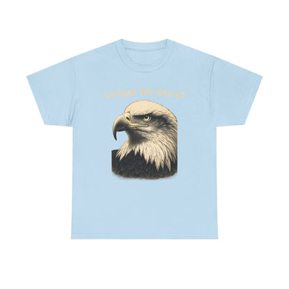 Engraved Eagle - United We Stand - text on the top of a Heavyweight T-shirt