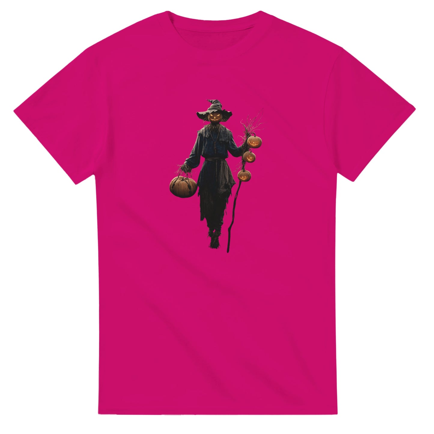 Spooky Scarecrow Jack-O'-Lantern on a Heavyweight T-shirt
