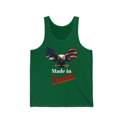 Made In America Patriotic Eagle on a Premium Tank Top