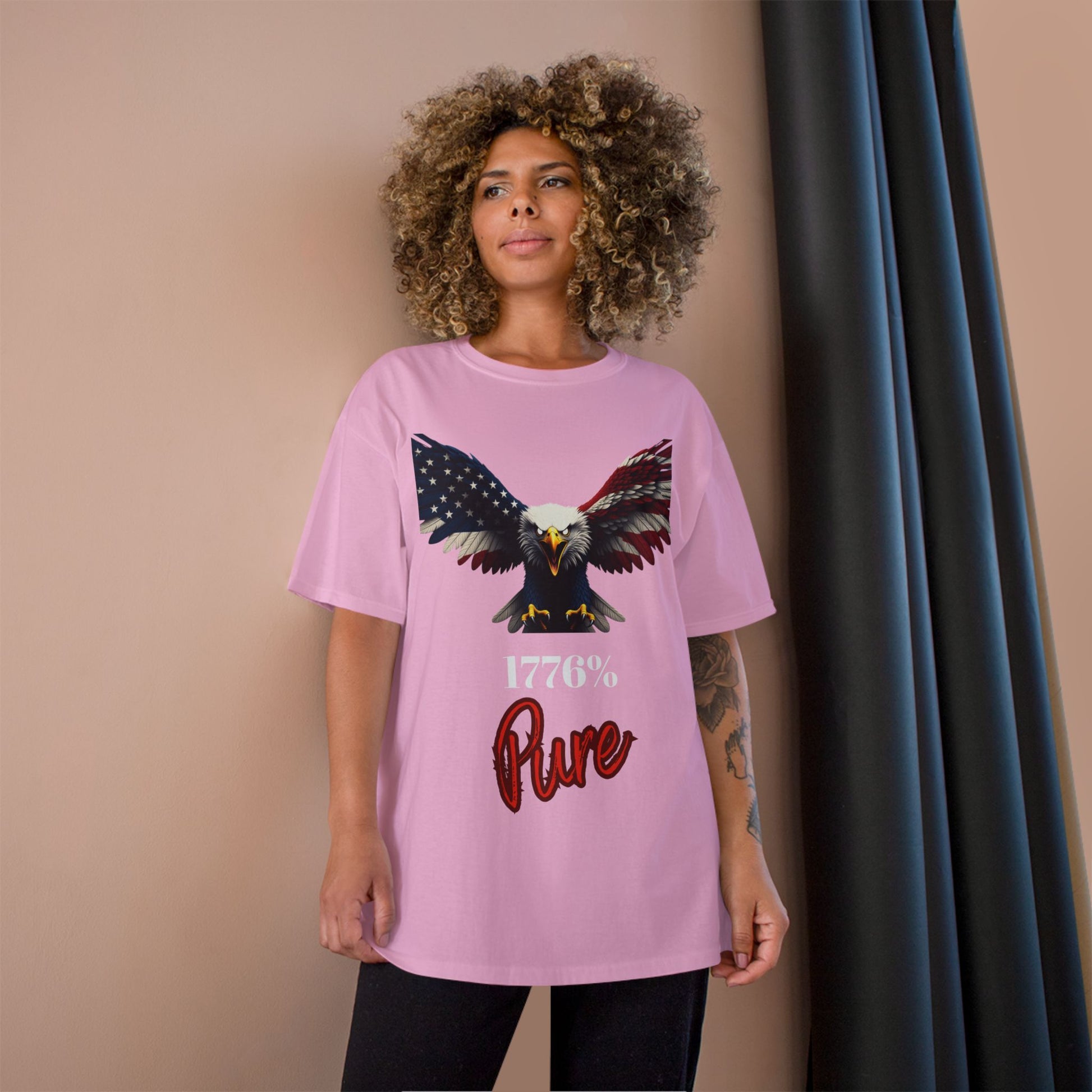 1776% Pure Patriotic Eagle on a Champion T-shirt