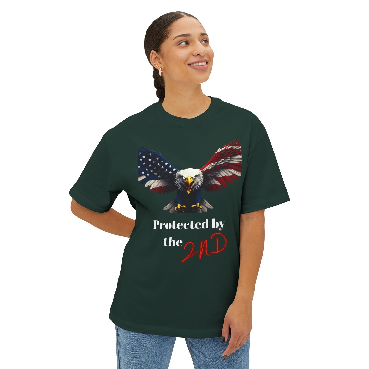 Protected By The 2nd Patriotic Eagle on a Premium Tee