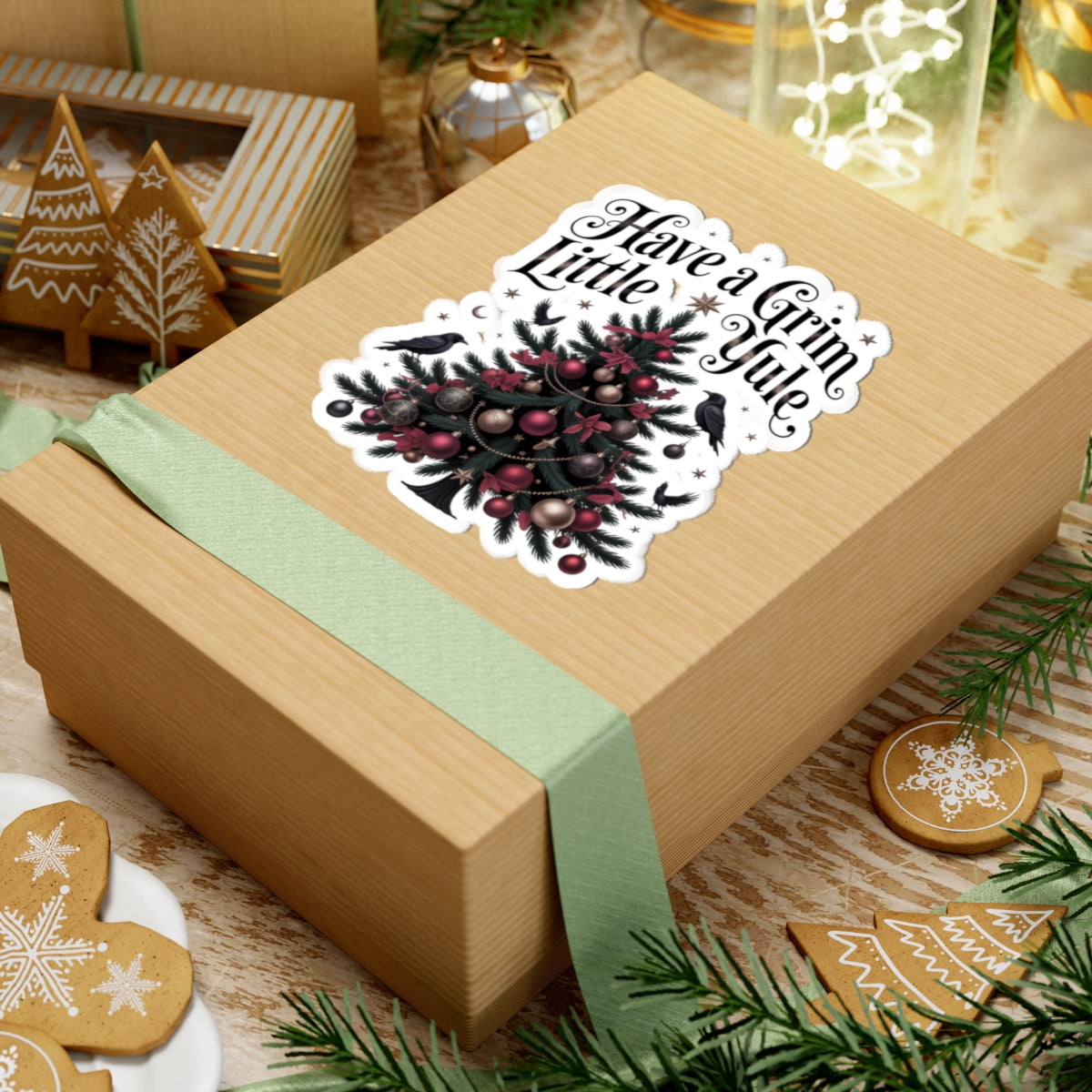 Have a Grim Little Yule on Kiss-Cut Stickers